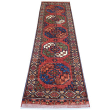 Load image into Gallery viewer, Hand-Knotted Afghan Ersari Elephant Feet Wool Handmade Rug (Size 2.6 X 9.8) Cwral-8955