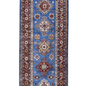Hand-Knotted Caucasian Super Kazak Design Handmade Wool Rug (Size 3.0 X 26.8) Cwral-8976