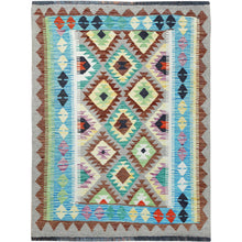 Load image into Gallery viewer, Hand-Woven Reversible Tribal Kilim Handmade Wool Rug (Size 3.5 X 4.5) Cwral-9021