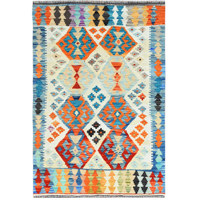 Hand-Woven Flatweave Tribal Kilim Handmade Wool Rug (Size 2.9 X 4.1) Cwral-9030