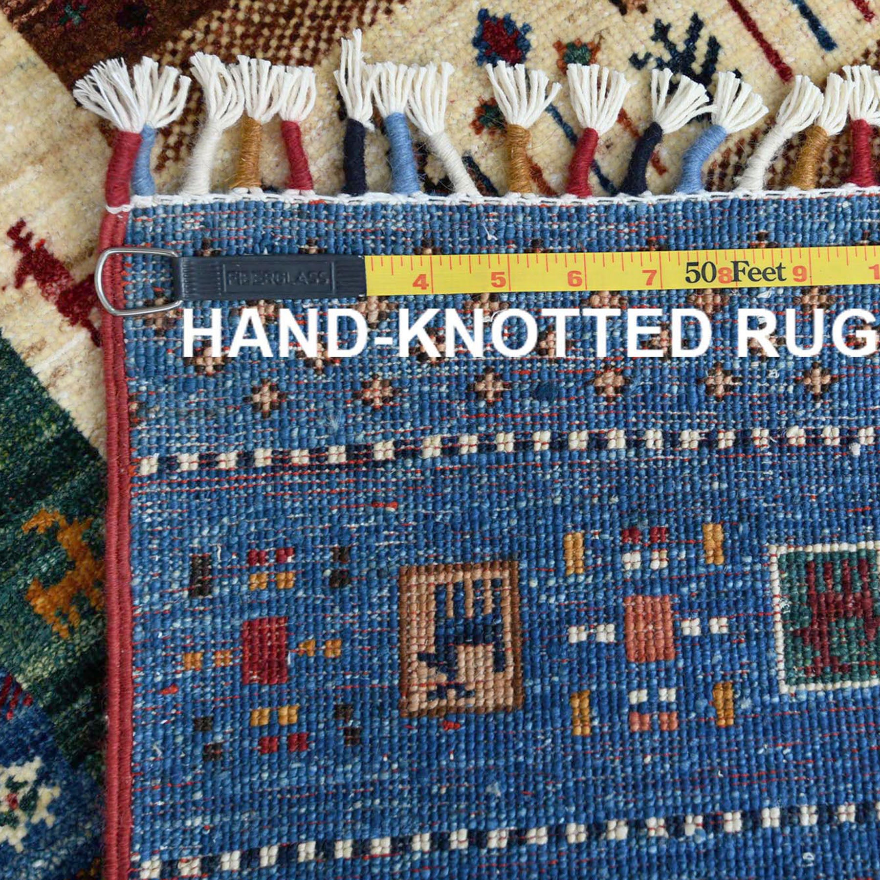 Geometric Modern Oriental Gabbeh Kashkoli Wool Area Rug Hand Knotted