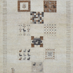 Hand-Knotted Contemporary Modern Design Wool Handmade Rug (Size 4.0 X 6.0) Cwral-9081