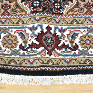 Hand-Knotted Oriental Wool Silk Indo Mahi Tabriz Rug (Size 4.0 X 6.0) Cwral-9087