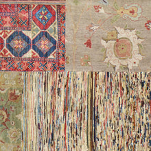 Load image into Gallery viewer, 100% Wool Patchwork Rug Texture Close-up | Handmade Rugs Santa Fe NM