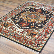 Load image into Gallery viewer, Hand-Knotted Black Serapi Heriz Oriental Wool Rug (Size 3.11 X 5.10) Cwral-9090