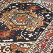Load image into Gallery viewer, Hand-Knotted Black Serapi Heriz Oriental Wool Rug (Size 3.11 X 5.10) Cwral-9090