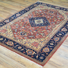 Load image into Gallery viewer, Hand-Knotted Fine Oriental Heriz Design Wool Handmade Rug (Size 4.1 X 6.2) Cwral-9093