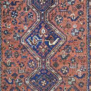 Hand-Knotted Vintage Oriental Persian Tribal Wool Rug (Size 4.1 X 4.11) Cwral-9108
