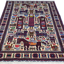 Load image into Gallery viewer, Hand-Knotted Afghan Tribal Pictorial Design Wool Handmade Rug (Size 3.9 X 6.2) Cwral-9117