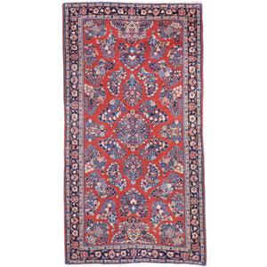 Hand-Knotted Traditional Sarouk 100% Wool Handmade Rug (Size 3.3 X 6.3) Cwral-9147
