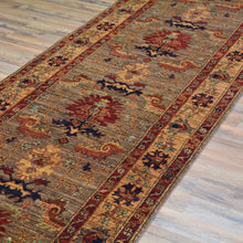 Load image into Gallery viewer, Hand-Knotted Oriental Afghan Chobi Oushak Design 100% Wool Rug (Size 3.2 X 11.0) Cwral-9156