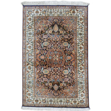 Load image into Gallery viewer, Hand-Knotted Traditional Design Kashmiri Silk Handmade Rug (Size 3.1 X 4.9) Cwral-9177