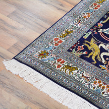 Load image into Gallery viewer, Hand-Knotted Hunting Design Kashmiri Silk Handmade Rug (Size 3.0 X 5.3) Cwral-9180