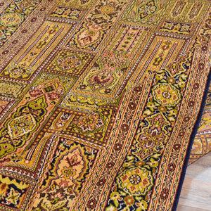 Hand-Knotted Traditional Design Kashmiri Silk Handmade Rug (Size 5.0 X 6.11) Cwral-9213