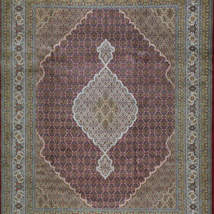 Hand-Knotted Mahi Tabriz Design Handmade Wool & Silk Rug (Size 8.0 X 10.3) Cwral-9237