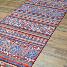 Load image into Gallery viewer, Hand-Knotted Kazak Khorjin Design Handmade Wool Rug (Size 2.9 X 9.5) Cwral-9252