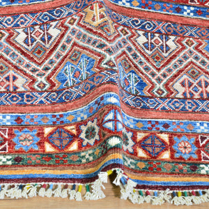 Hand-Knotted Kazak Khorjin Design Handmade Wool Rug (Size 2.9 X 9.5) Cwral-9252