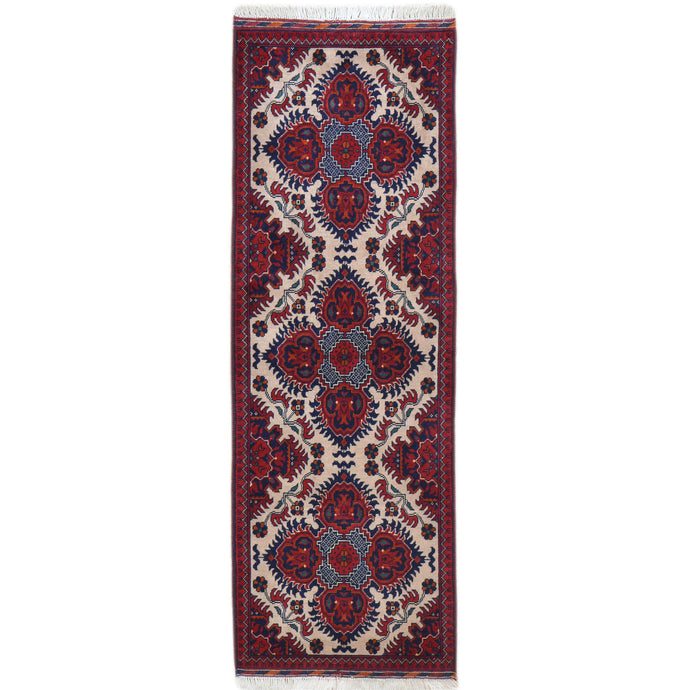 Hand-Knotted Tribal Turkoman Design Handmade Wool Rug (Size 1.10 X 5.3) Cwral-9267