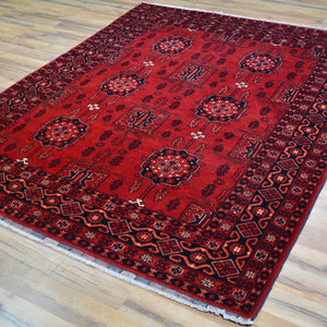Hand-Knotted Tribal Turkoman Design Handmade Wool Rug (Size 5.0 X 6.7) Cwral-9273