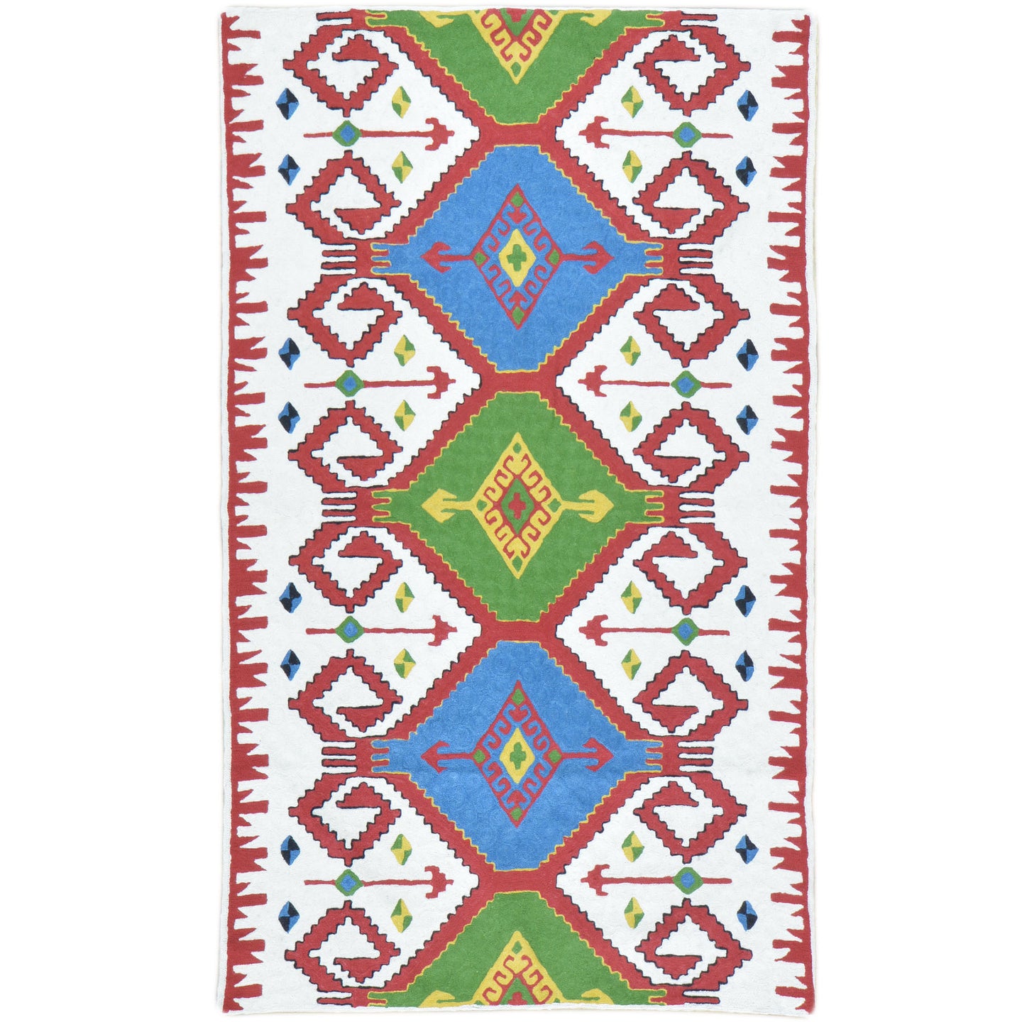 Hand-Woven Kashmiri Chain-Stitched Handmade Wool Rug (Size 2.11 X 4.11) Cwral-9288