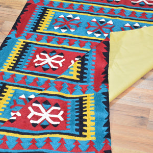 Hand-Woven Kashmiri Chain-Stitched Handmade Wool Rug (Size 2.11 X 5.1) Cwral-9294