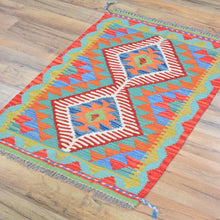 Load image into Gallery viewer, Hand-Woven Reversible Tribal Kilim Handmade Wool Rug (Size 2.0 X 2.10) Cwral-9303