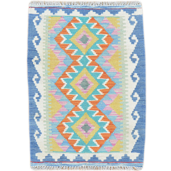 Hand-Woven Reversible Tribal Kilim Handmade Wool Rug (Size 2.0 X 2.9) Cwral-9306