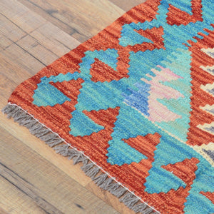 Hand-Woven Reversible Tribal Kilim Handmade Wool Rug (Size 1.11 X 3.0) Cwral-9309