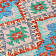 Load image into Gallery viewer, Hand-Woven Reversible Tribal Kilim Handmade Wool Rug (Size 1.11 X 3.0) Cwral-9309