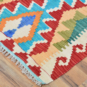 Hand-Woven Reversible Tribal Kilim Handmade Wool Rug (Size 2.0 X 2.11) Cwral-9312