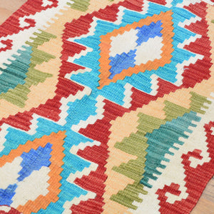 Hand-Woven Reversible Tribal Kilim Handmade Wool Rug (Size 2.0 X 2.11) Cwral-9312