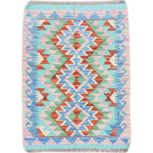 Load image into Gallery viewer, Hand-Woven Reversible Tribal Kilim Handmade Wool Rug (Size 1.11 X 2.8) Cwral-9315