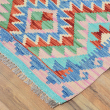 Load image into Gallery viewer, Hand-Woven Reversible Tribal Kilim Handmade Wool Rug (Size 1.11 X 2.8) Cwral-9315