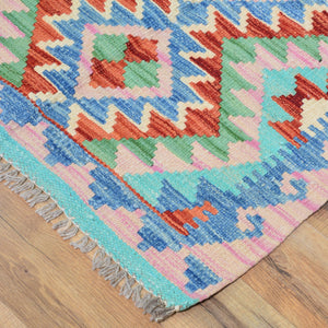 Hand-Woven Reversible Tribal Kilim Handmade Wool Rug (Size 1.11 X 2.8) Cwral-9315