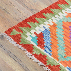 Hand-Woven Reversible Tribal Kilim Handmade Wool Rug (Size 2.0 X 2.11) Cwral-9318