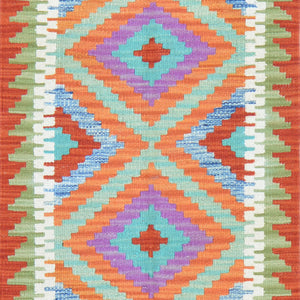 Hand-Woven Reversible Tribal Kilim Handmade Wool Rug (Size 2.0 X 2.11) Cwral-9318