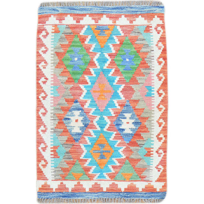 Hand-Woven Reversible Tribal Kilim Handmade Wool Rug (Size 2.0 X 2.11) Cwral-9327