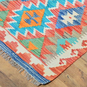 Hand-Woven Reversible Tribal Kilim Handmade Wool Rug (Size 2.0 X 2.11) Cwral-9327