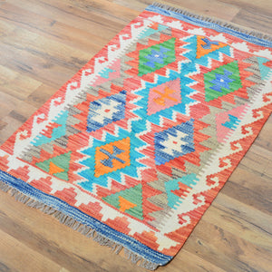 Hand-Woven Reversible Tribal Kilim Handmade Wool Rug (Size 2.0 X 2.11) Cwral-9327