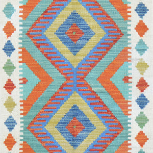 Hand-Woven Reversible Tribal Kilim Handmade Wool Rug (Size 1.10 X 2.11) Cwral-9339