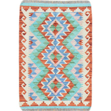 Load image into Gallery viewer, Hand-Woven Reversible Tribal Kilim Handmade Wool Rug (Size 1.11 X 2.9) Cwral-9342