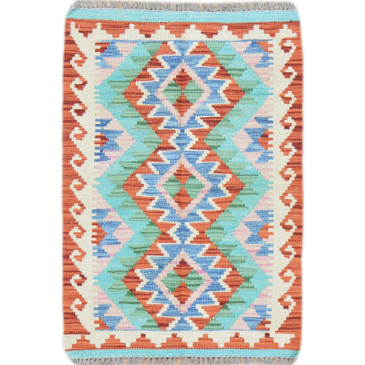 Hand-Woven Reversible Tribal Kilim Handmade Wool Rug (Size 1.11 X 2.9) Cwral-9342