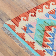 Load image into Gallery viewer, Hand-Woven Reversible Tribal Kilim Handmade Wool Rug (Size 1.11 X 2.9) Cwral-9342