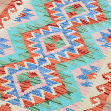 Load image into Gallery viewer, Hand-Woven Reversible Tribal Kilim Handmade Wool Rug (Size 1.11 X 2.9) Cwral-9342