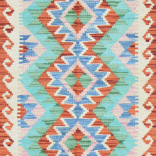 Load image into Gallery viewer, Hand-Woven Reversible Tribal Kilim Handmade Wool Rug (Size 1.11 X 2.9) Cwral-9342