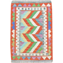 Load image into Gallery viewer, Hand-Woven Reversible Tribal Kilim Handmade Wool Rug (Size 1.11 X 2.9) Cwral-9345