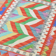 Load image into Gallery viewer, Hand-Woven Reversible Tribal Kilim Handmade Wool Rug (Size 1.11 X 2.9) Cwral-9345