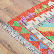 Load image into Gallery viewer, Hand-Woven Reversible Tribal Kilim Handmade Wool Rug (Size 1.11 X 2.9) Cwral-9345