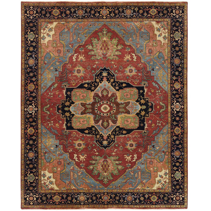 Hand-Knotted Antiqued Re-Creation Heriz Design Handmade Wool Rug (Size 8.1 X 10.2) Cwral-9363