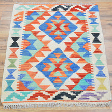 Load image into Gallery viewer, Hand-Woven Reversible Tribal Kilim Handmade Wool Rug (Size 1.11 X 2.7) Cwral-9384